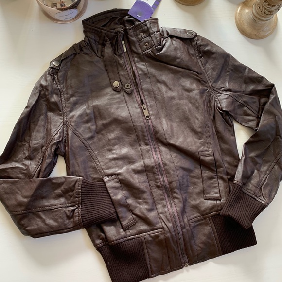 DIAA Jackets & Blazers - Chocolate Dark Brown Leather Jacket / Coat
